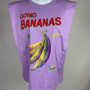 Farm Rio Going Bananas Shoulder Pad Graphic Tee